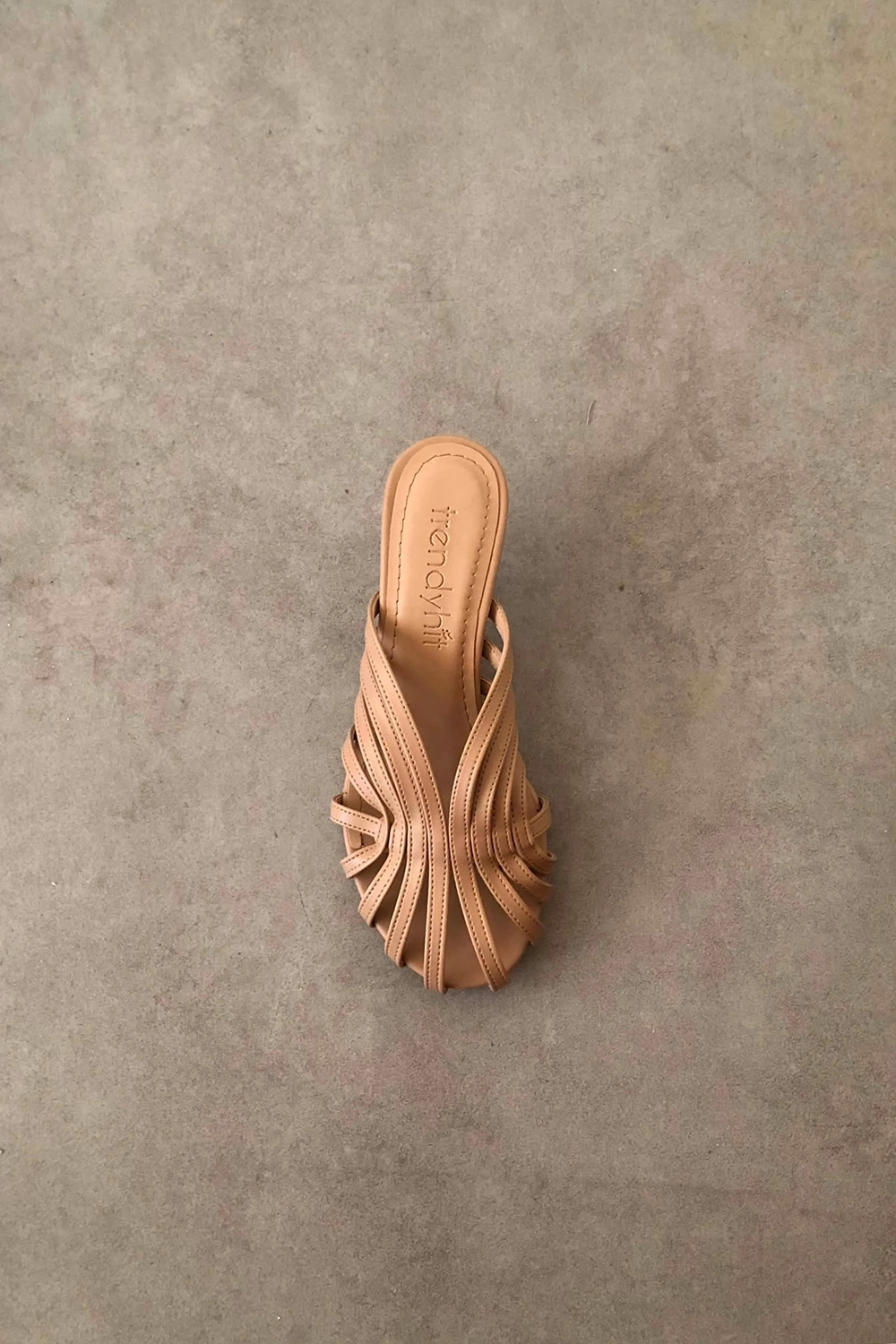 Baylan Karamel Nude 4cm Kafesli Kadın Topuklu Terlik