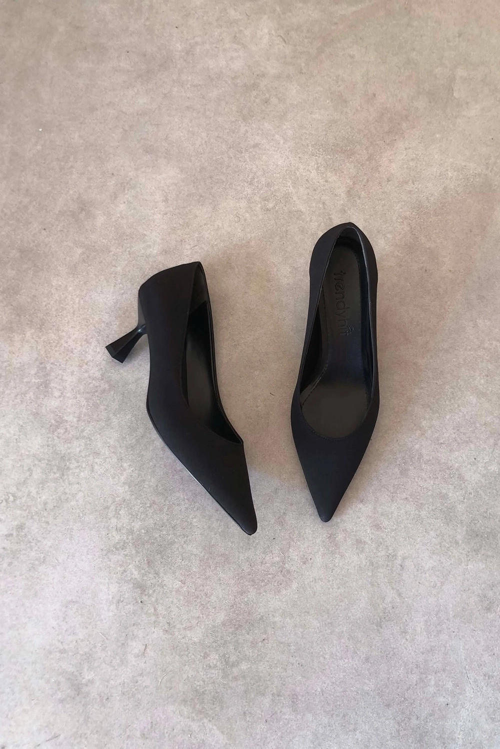 Sole Siyah Kumaş 6cm Kadın Topuklu Ayakkabı