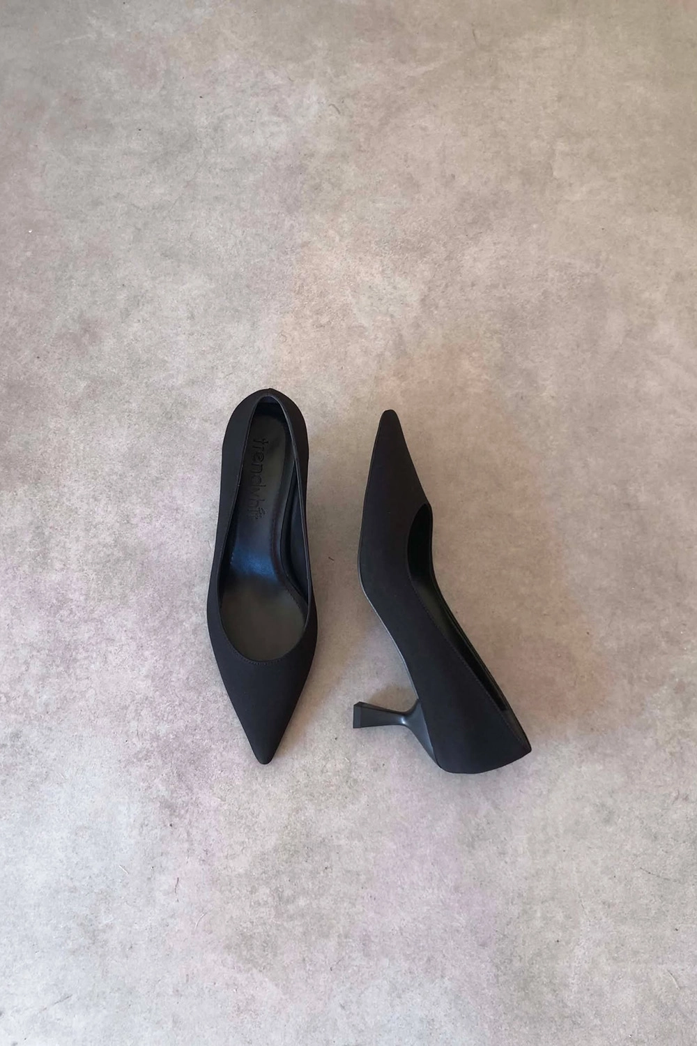 Sole Siyah Kumaş 6cm Kadın Topuklu Ayakkabı