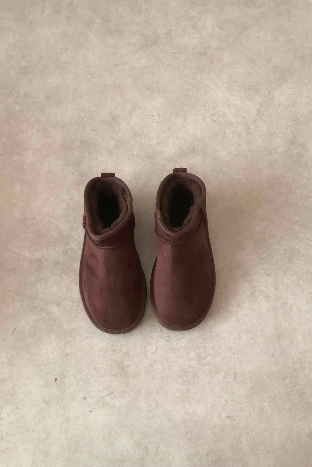 Feno Kahve Süet İçi Kürklü Mini Kadın Bot