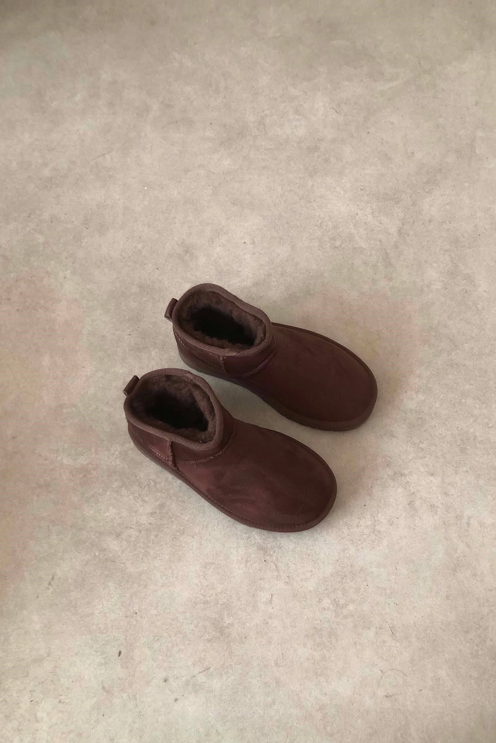 Feno Kahve Süet İçi Kürklü Mini Kadın Bot