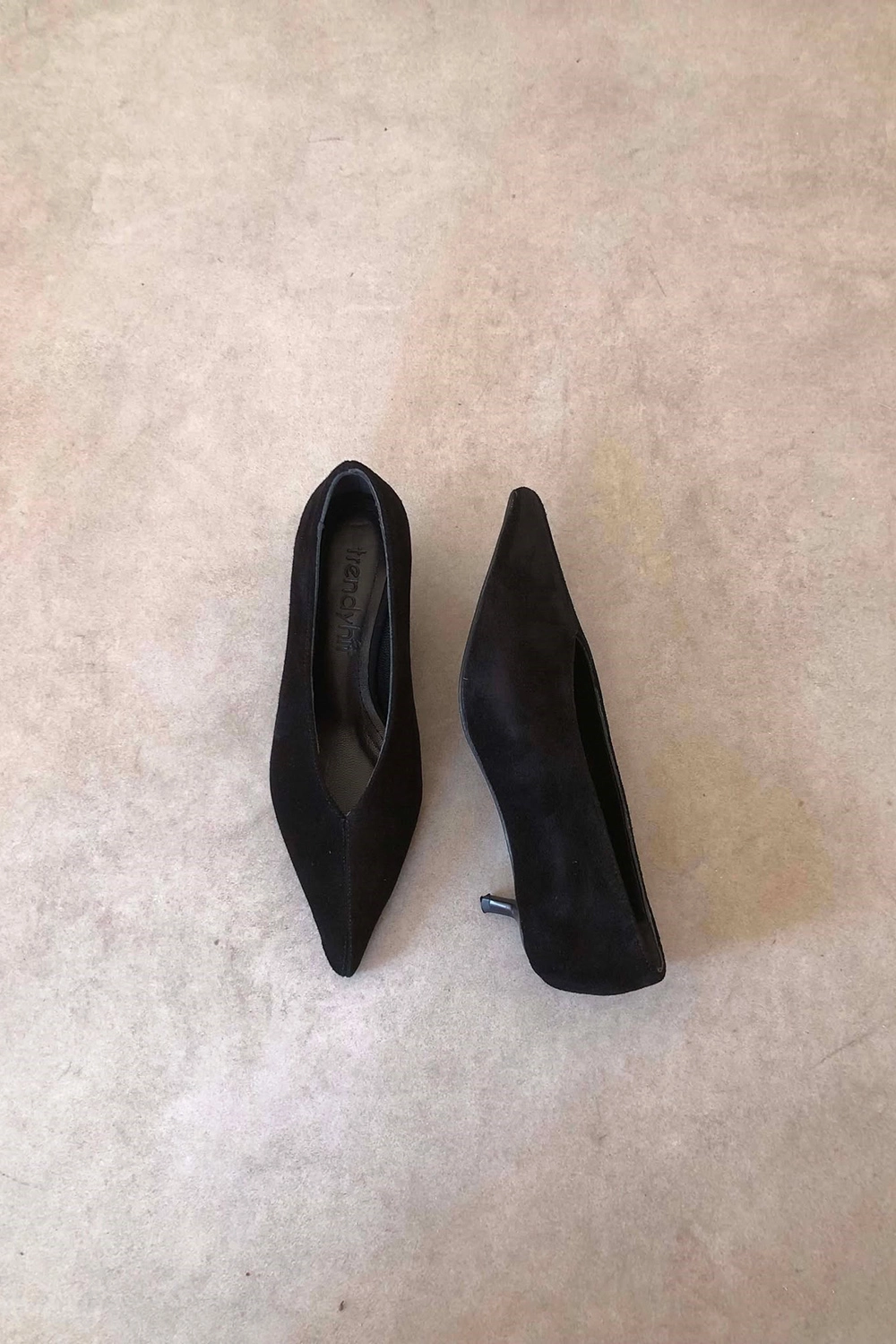 Elis Siyah Hakiki Süet Deri Basic 4cm Topuklu Ayakkabı