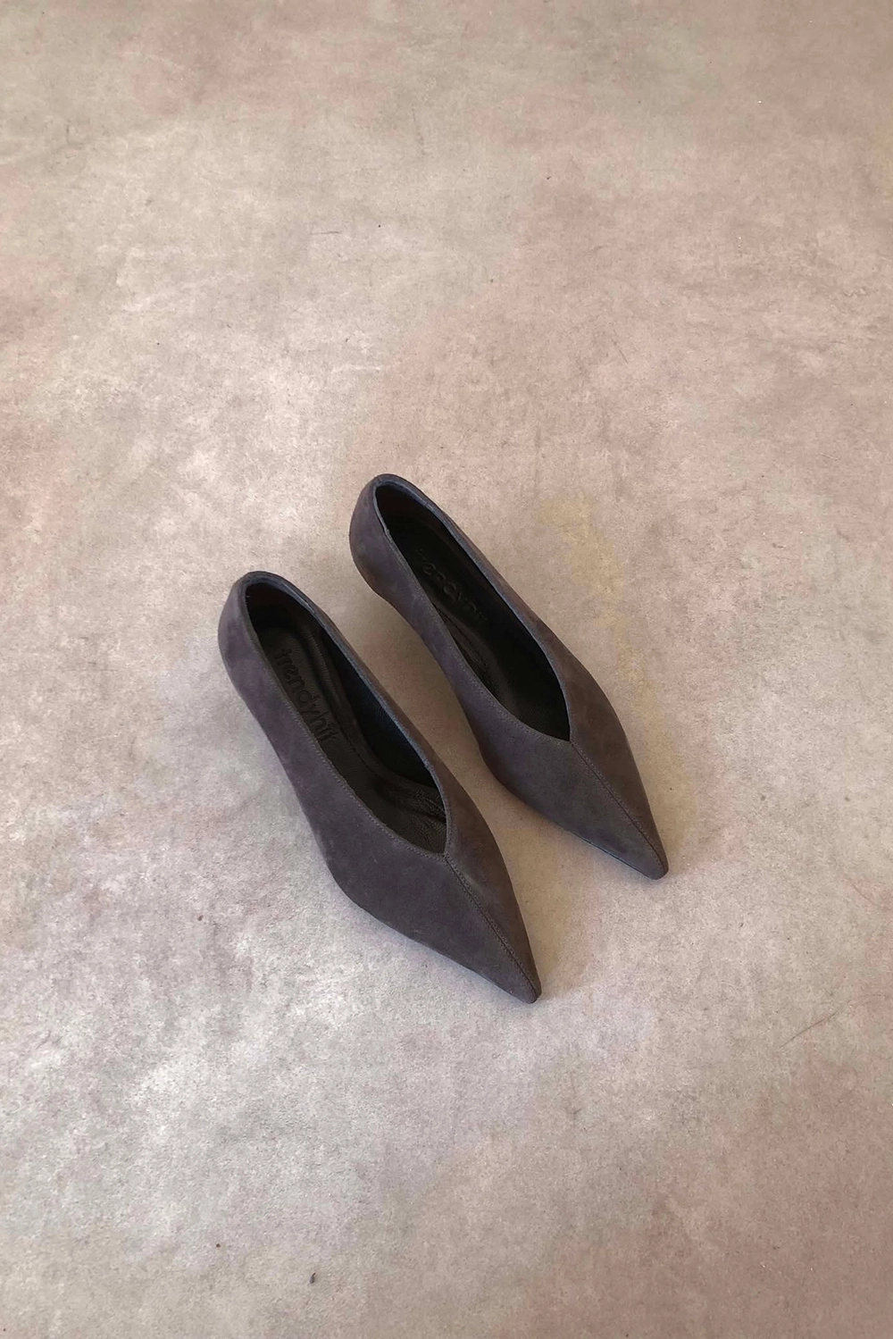 Elis Antrasit Hakiki Süet Deri Basic 4cm Topuklu Ayakkabı
