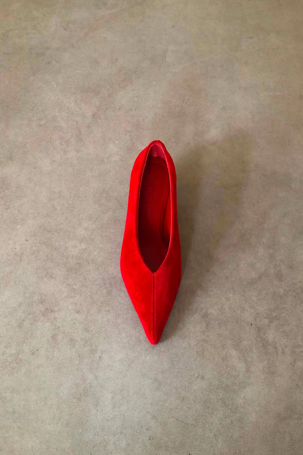 Elis Kırmızı Hakiki Süet Deri Basic 4cm Topuklu Ayakkabı