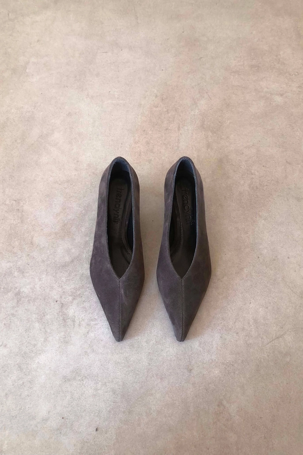 Elis Antrasit Hakiki Süet Deri Basic 4cm Topuklu Ayakkabı