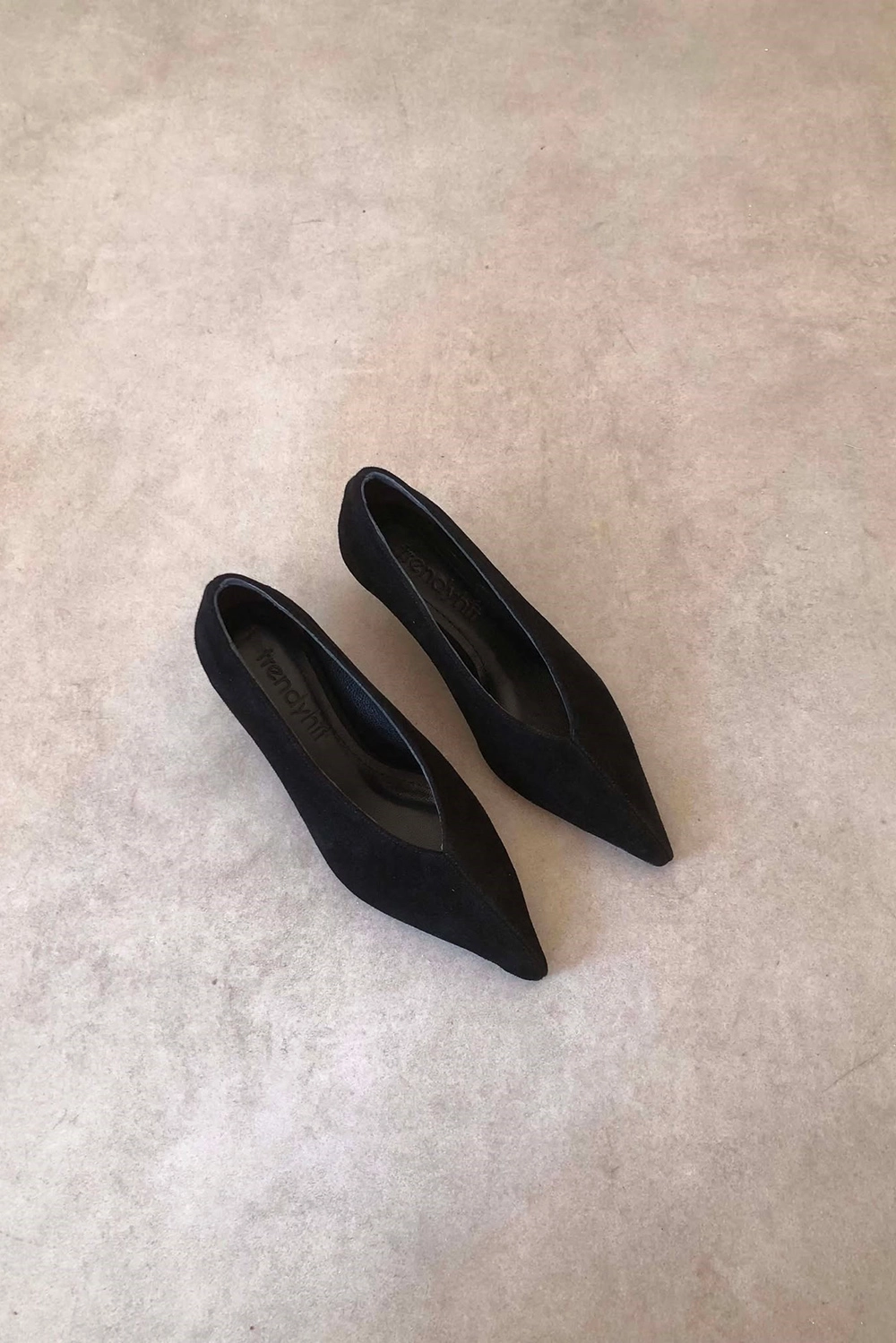 Elis Siyah Hakiki Süet Deri Basic 4cm Topuklu Ayakkabı
