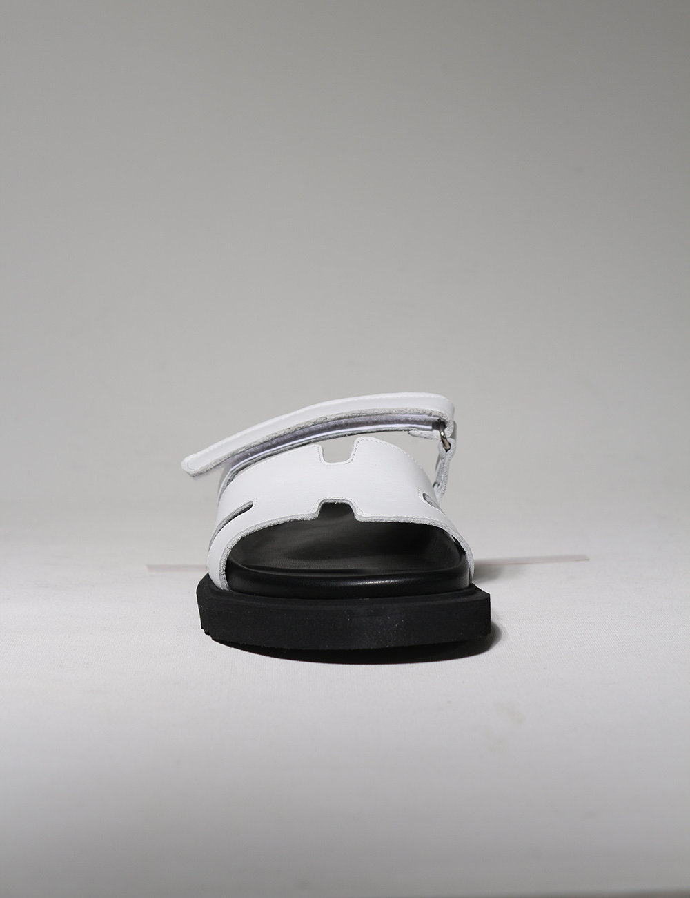 Beca Beyaz Hakiki Deri Düz Taban Kadın Terlik