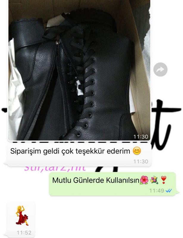 Julia Siyah Mat Floter Deri Bağcıklı Postal Çizme