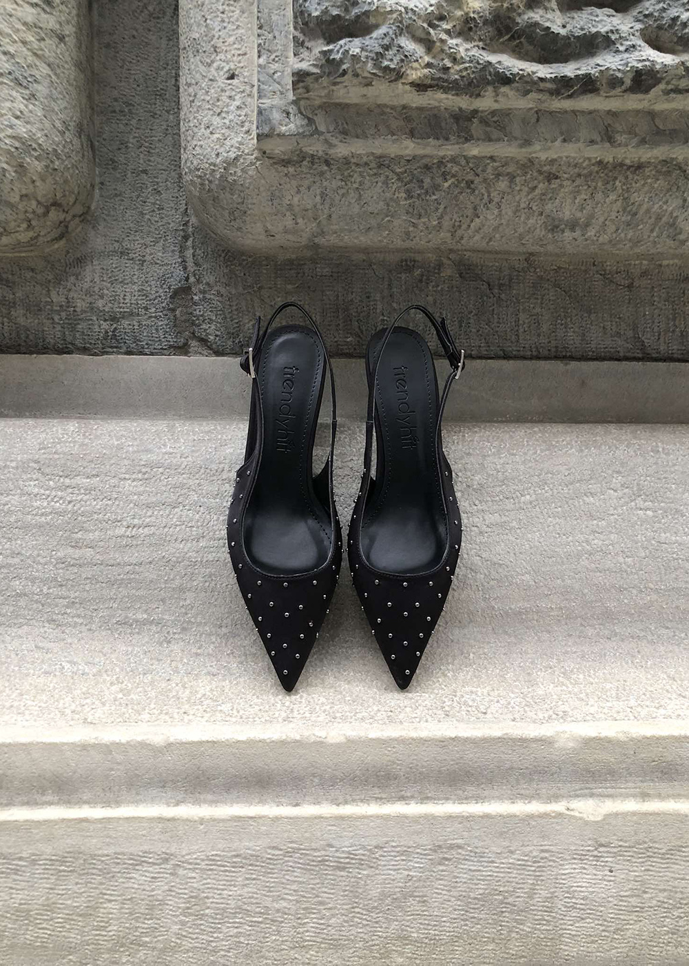 Jess Siyah Pimli 6cm Kadın Topuklu Ayakkabı