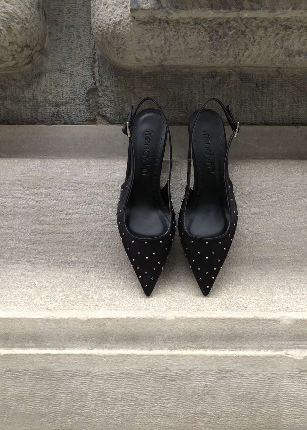 Jess Siyah Pimli 6cm Kadın Topuklu Ayakkabı