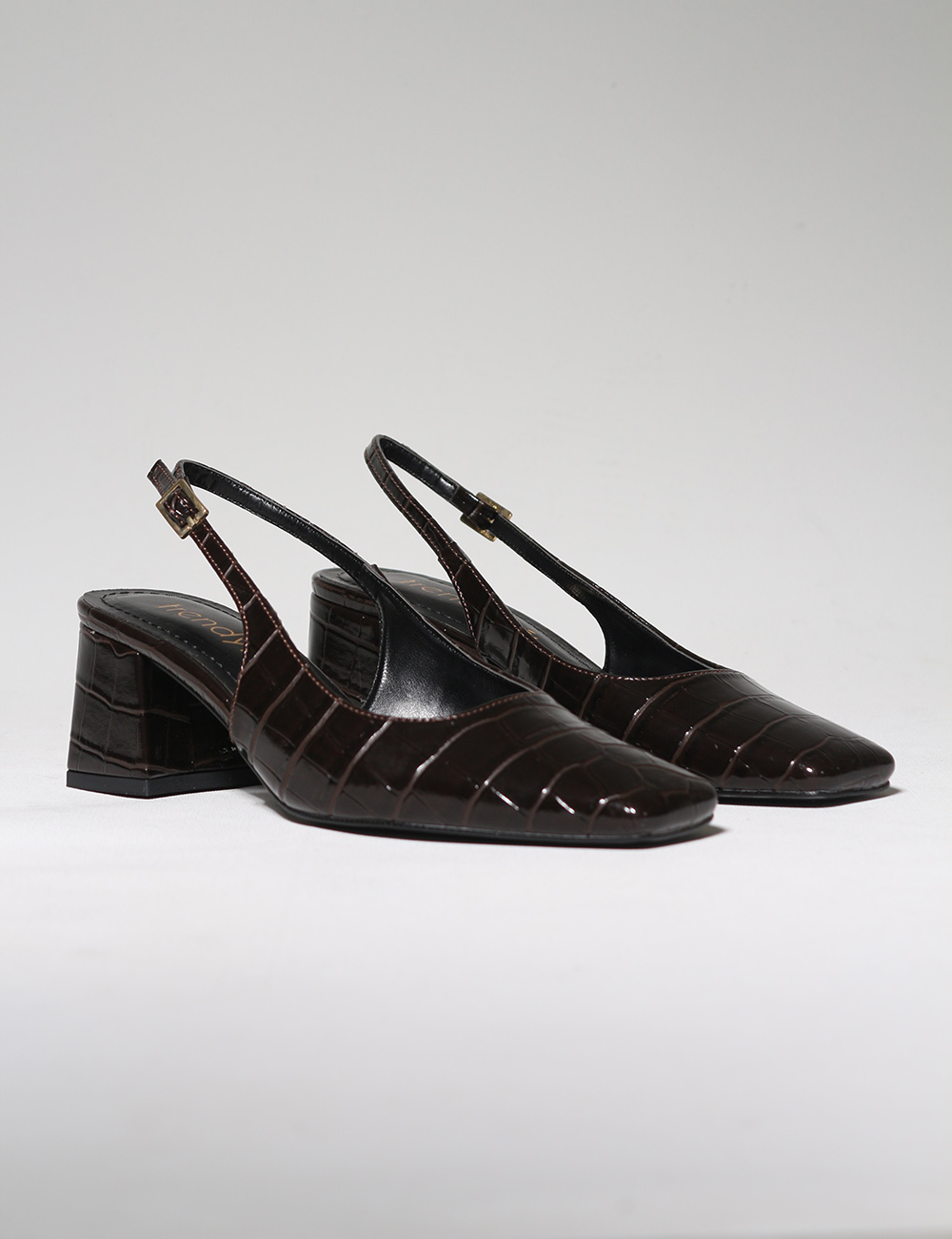 Lova%20Acı%20Kahve%20Croco%206cm%20Kadın%20Topuklu%20Ayakkabı