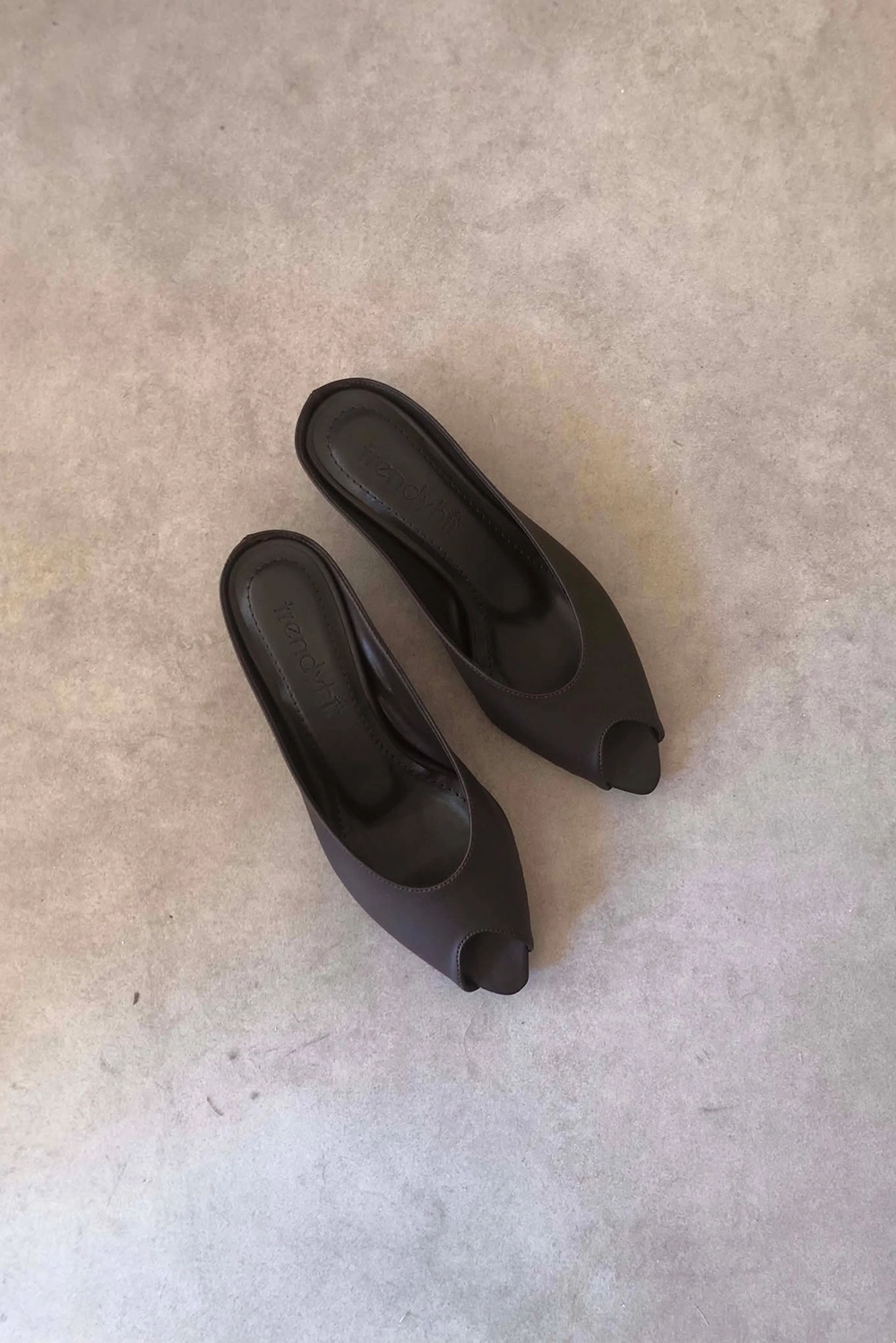 Mier Acı Kahve 4cm Topuklu Terlik