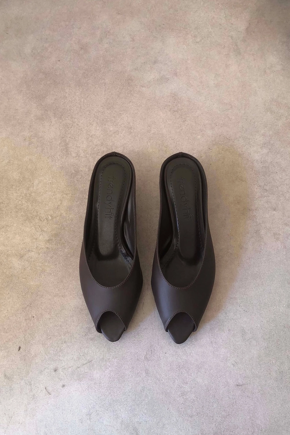 Mier Acı Kahve 4cm Topuklu Terlik