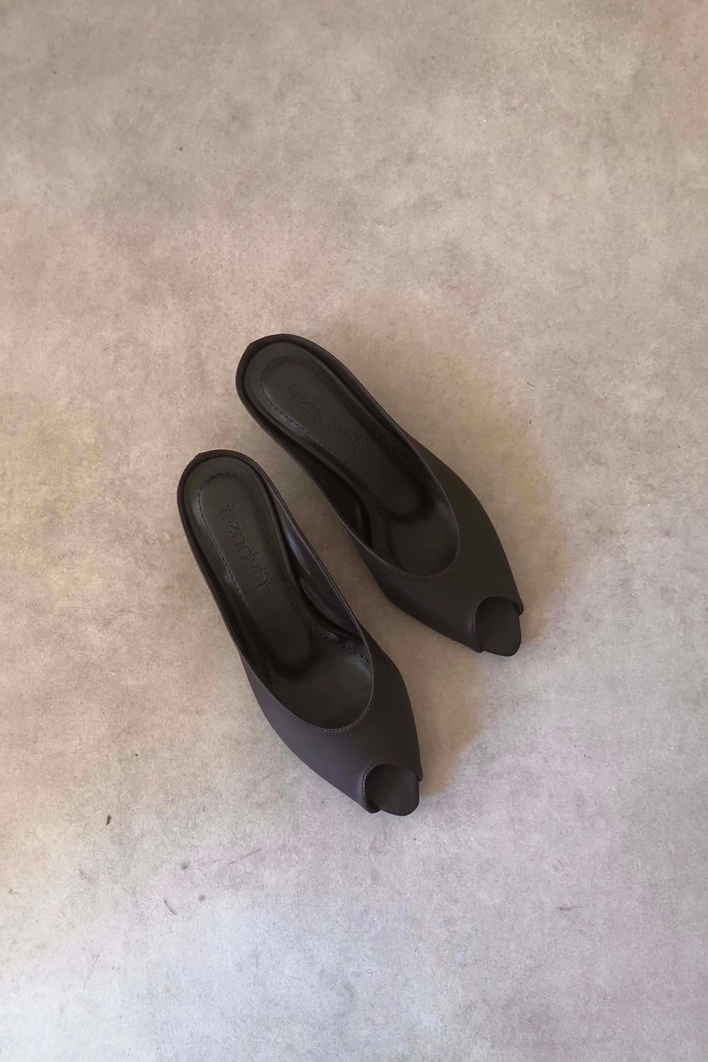 Mier Acı Kahve 4cm Topuklu Terlik