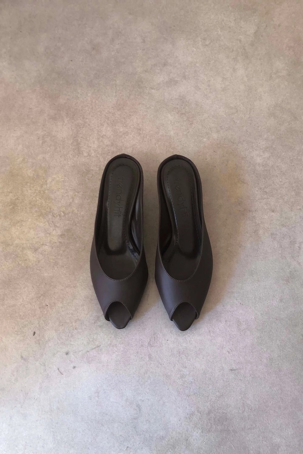 Mier Acı Kahve 4cm Topuklu Terlik