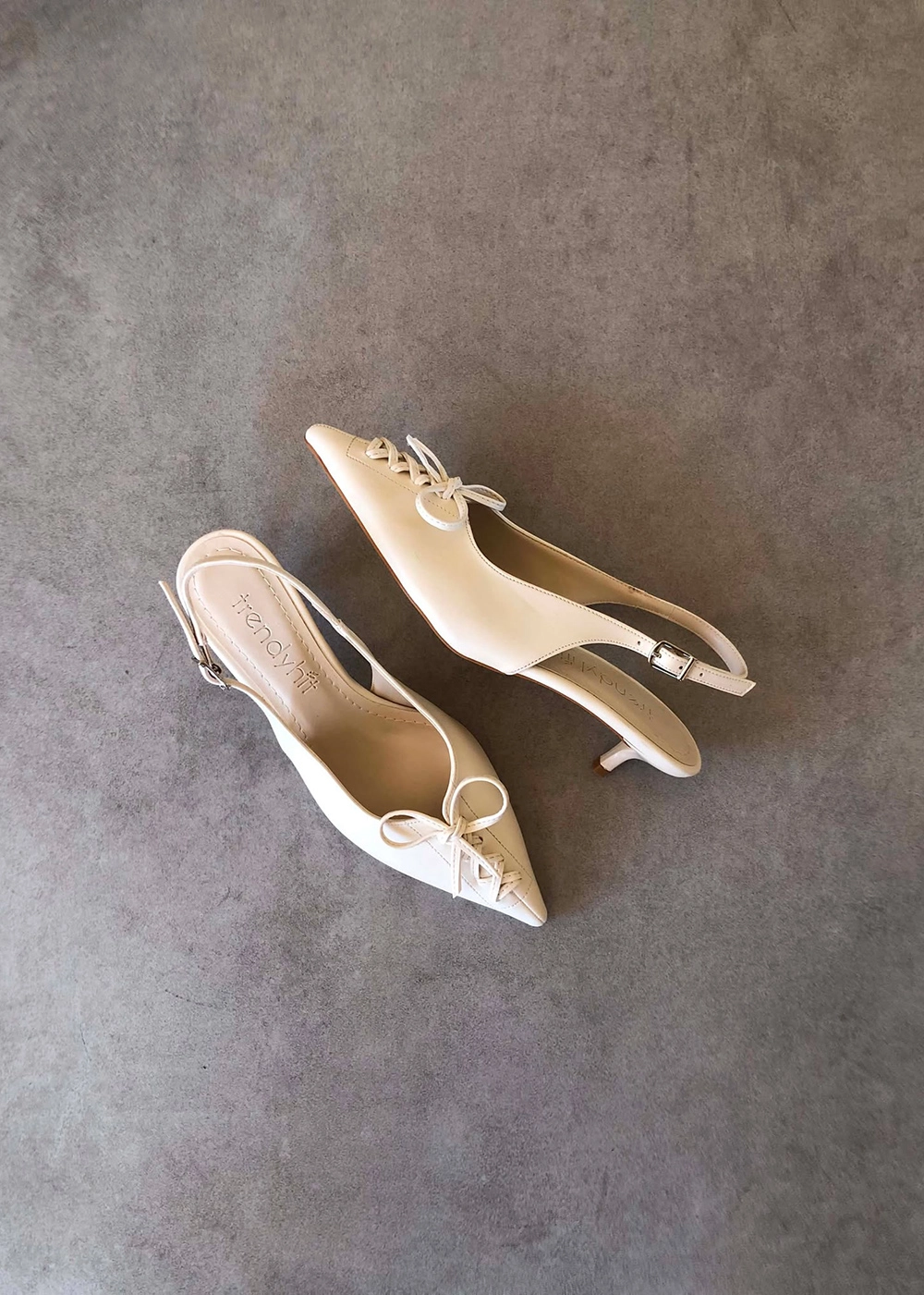  Phuket Ekru Bağcıklı 4cm Topuklu Ayakkabı