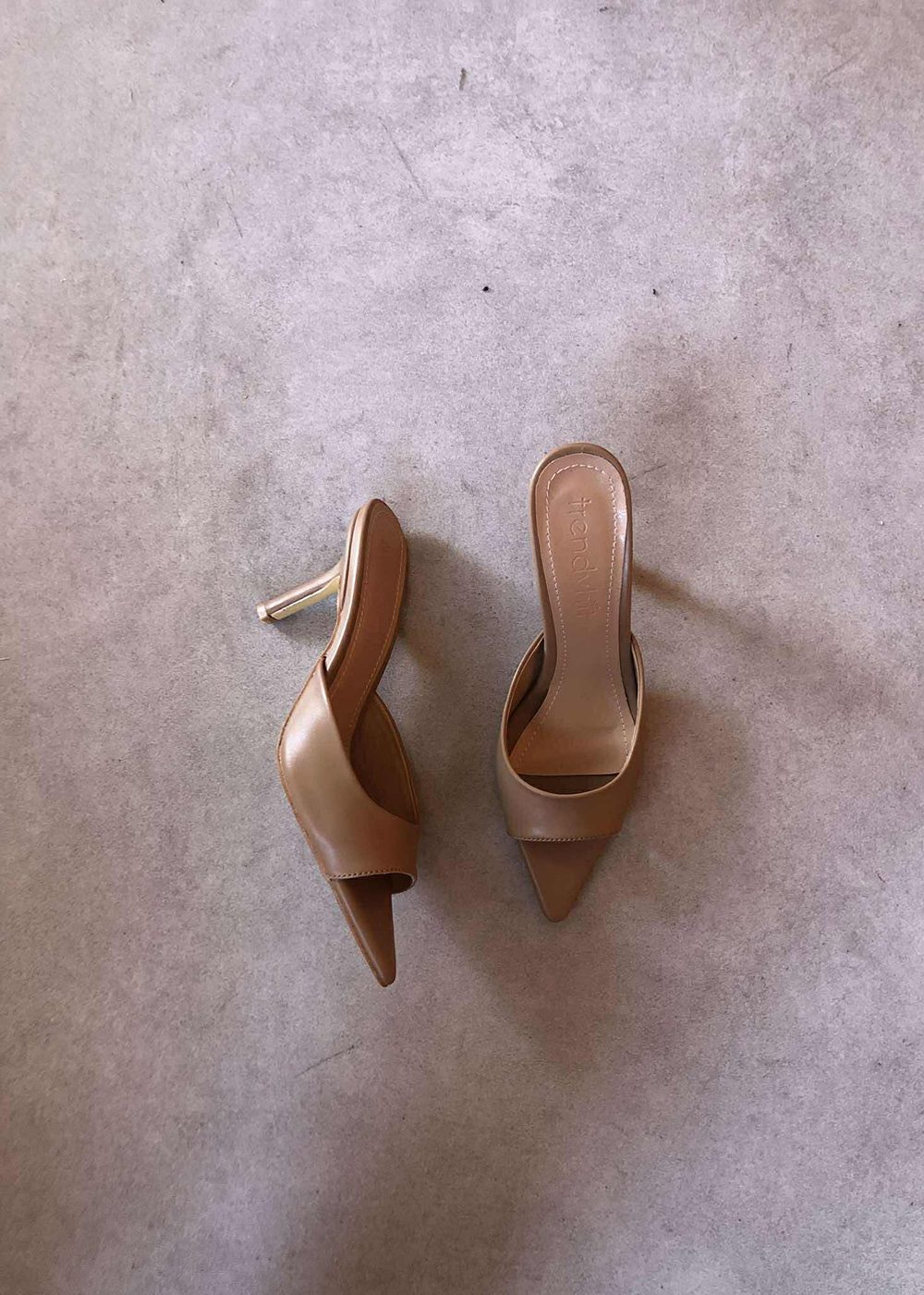 Rita Karamel Mat Deri 8cm Kadın Topuklu Terlik