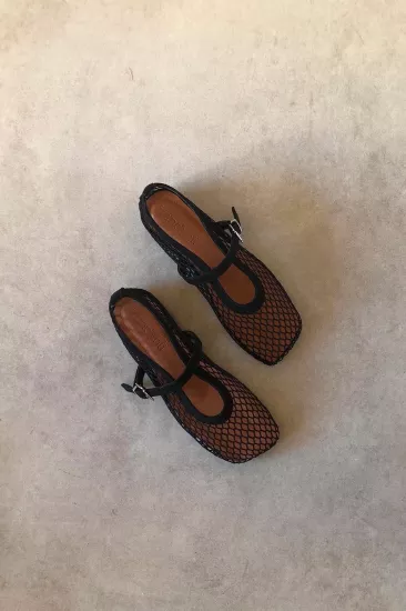Kadın Fileli Gizli Topuk Babet