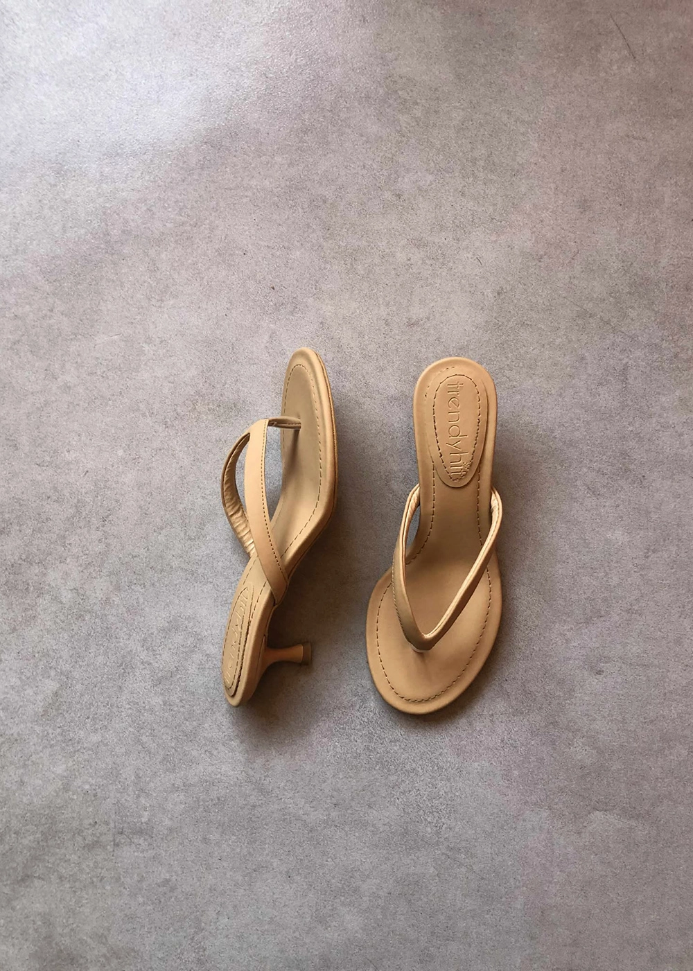  Veno Karamel Mat Parmak Arası 4cm Topuklu Kadın Terlik