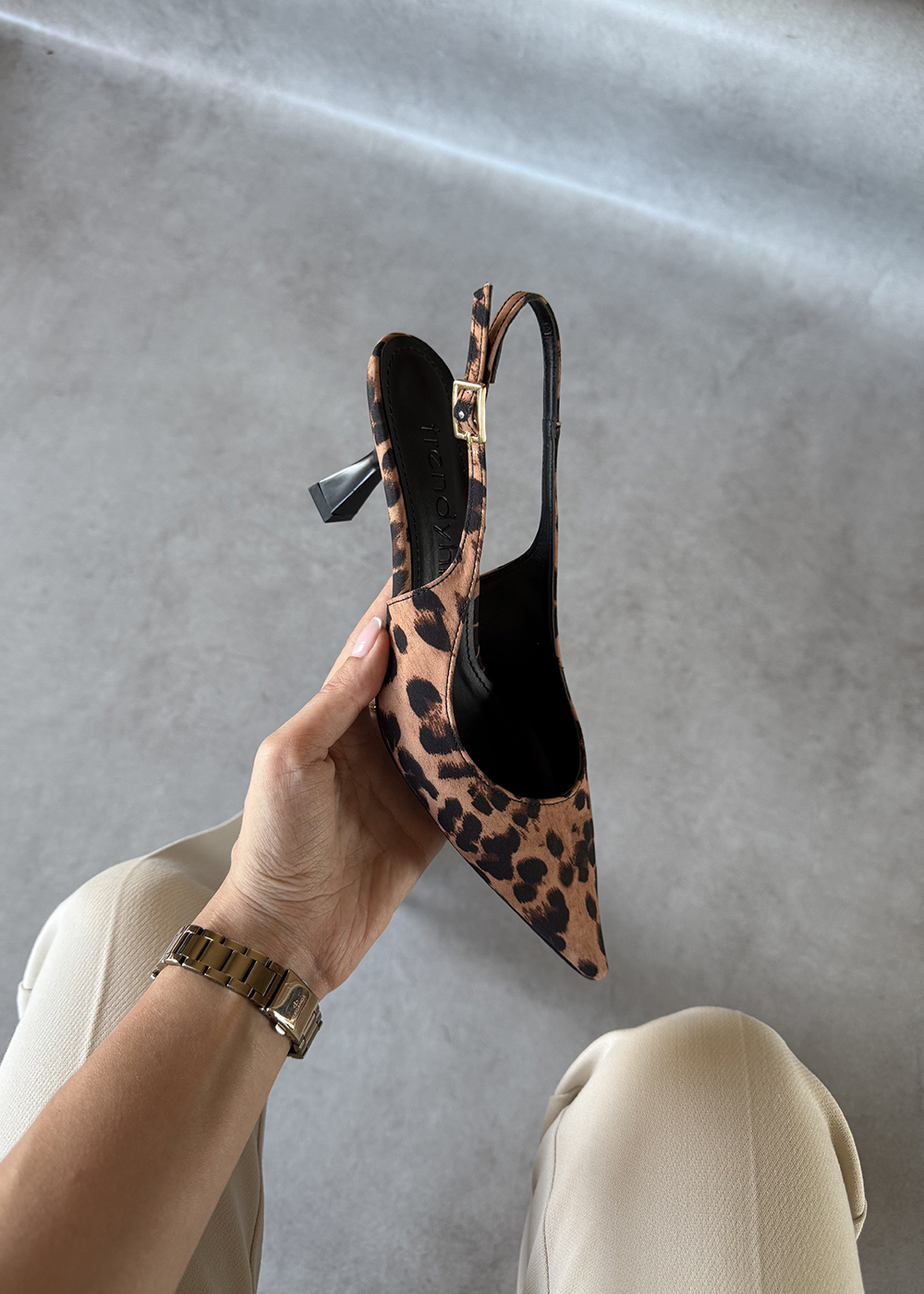Vola Leopar Kumaş 6cm Kadın Topuklu Ayakkabı