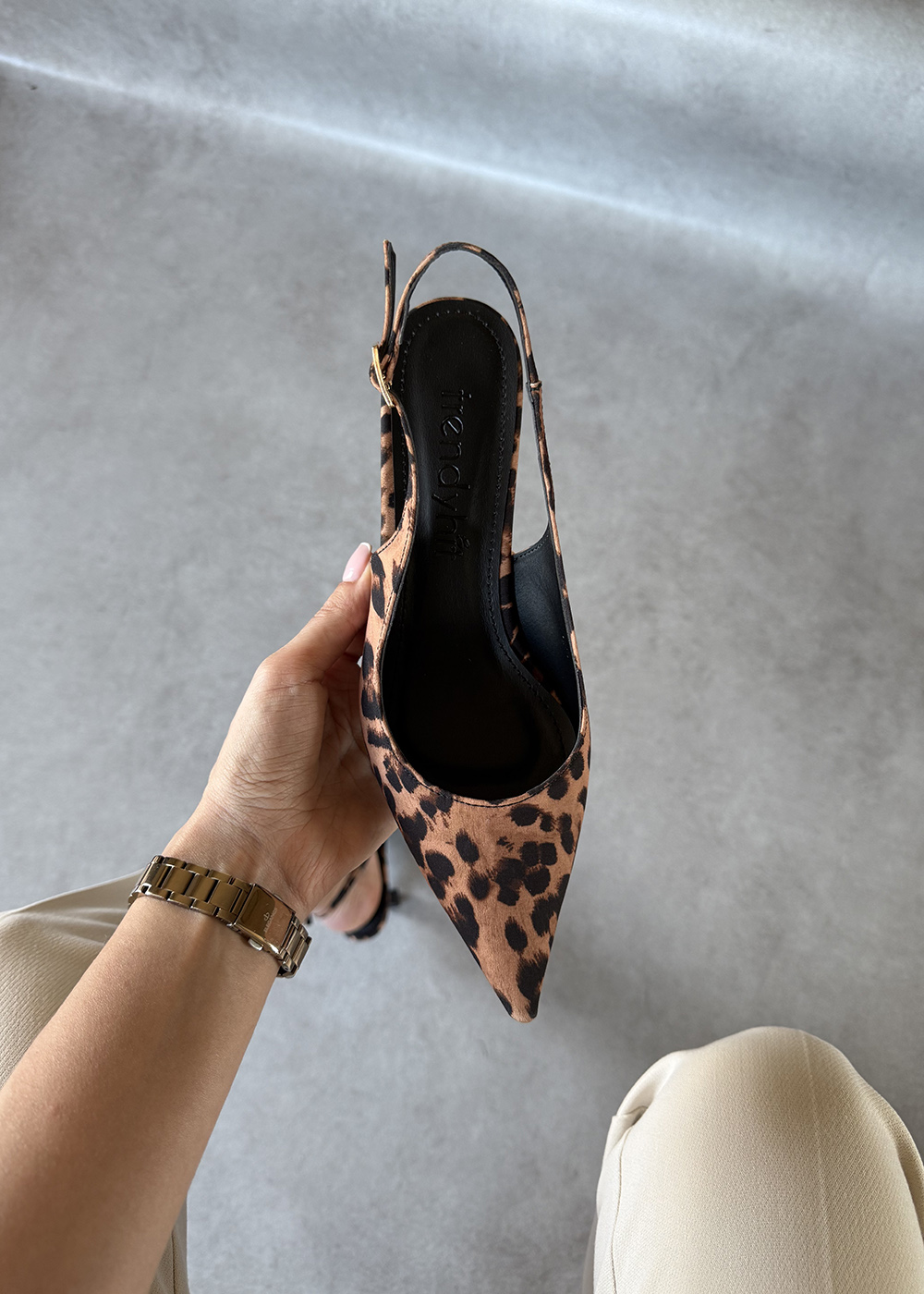 Vola Leopar Kumaş 6cm Kadın Topuklu Ayakkabı