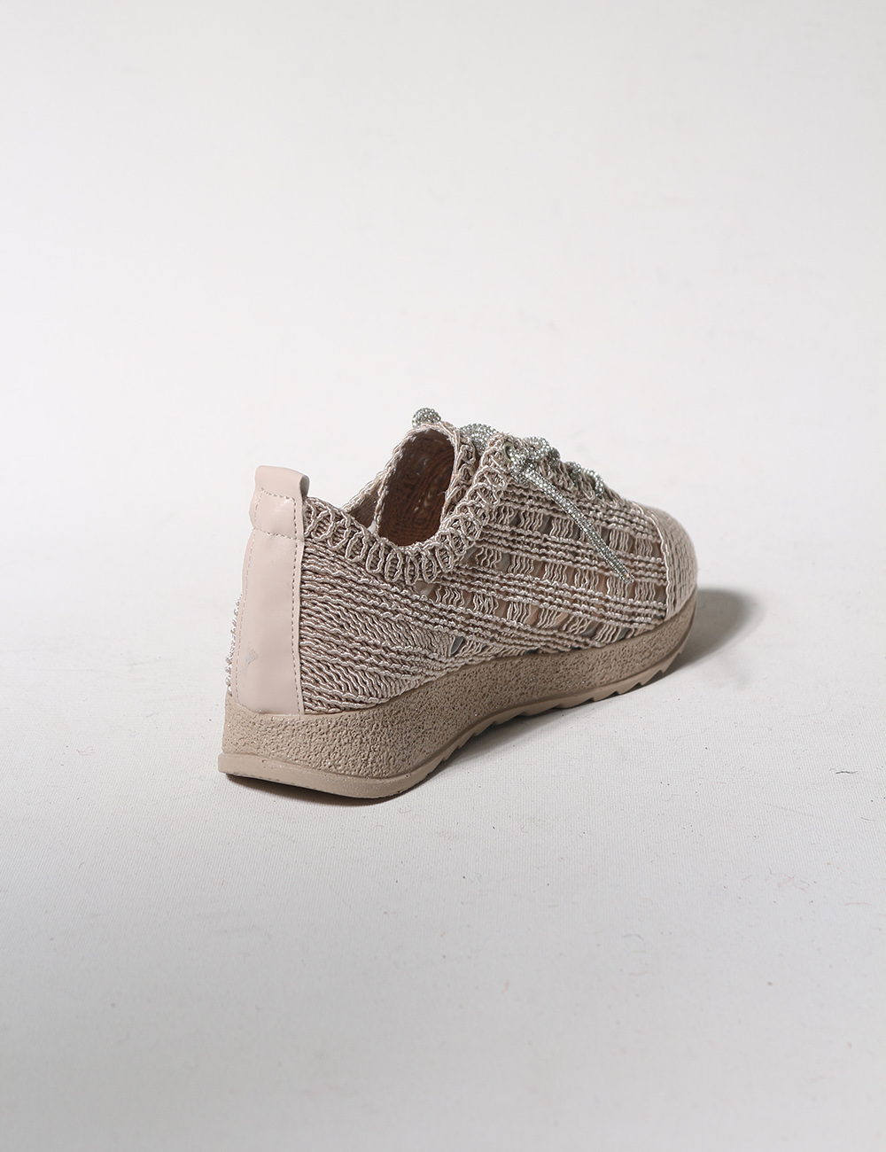 Guca%20Vizon%20Dantelli%20Bağcıklı%20Taş%20Detaylı%20Kadın%20Sneakers