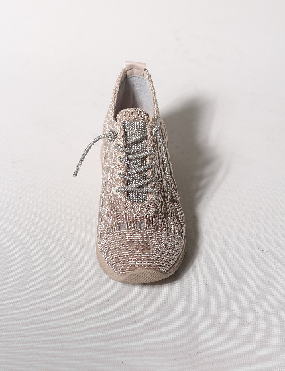 Guca%20Vizon%20Dantelli%20Bağcıklı%20Taş%20Detaylı%20Kadın%20Sneakers